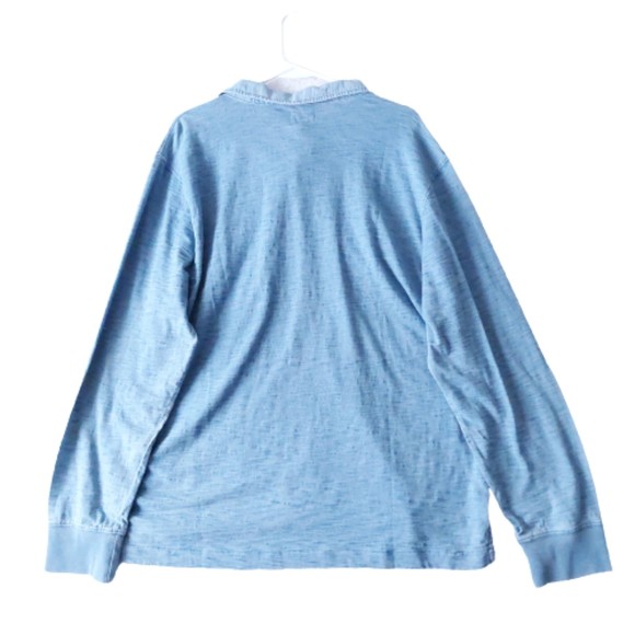 Todd Snyder Shirt Mens Medium Indigo Bleach Wash LS Rugby Shirt Sz XXL NWT - Picture 2 of 15